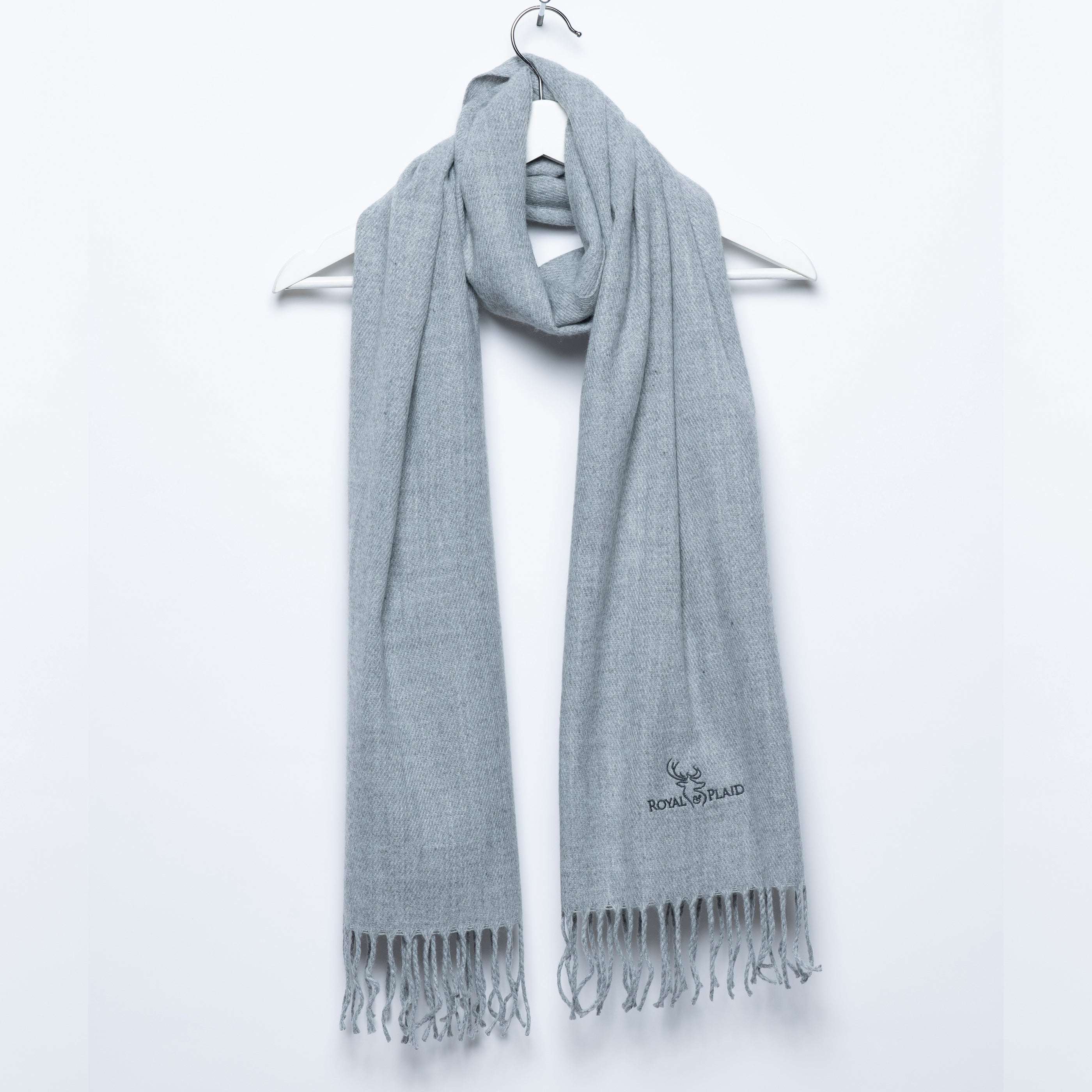 Royal & Plaid Scarf - Grey