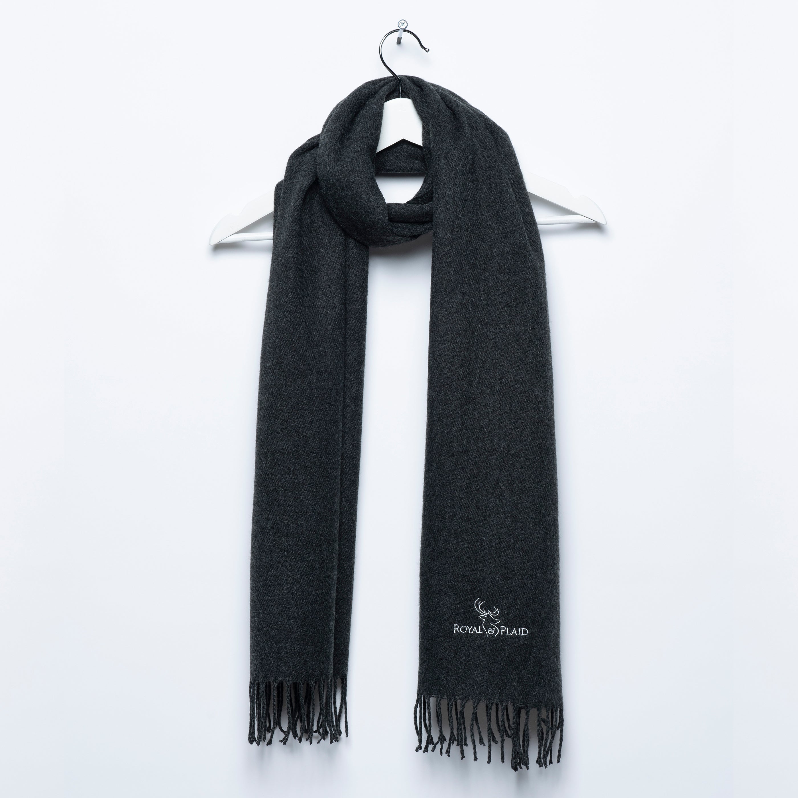 Royal & Plaid Scarf - Charcoal