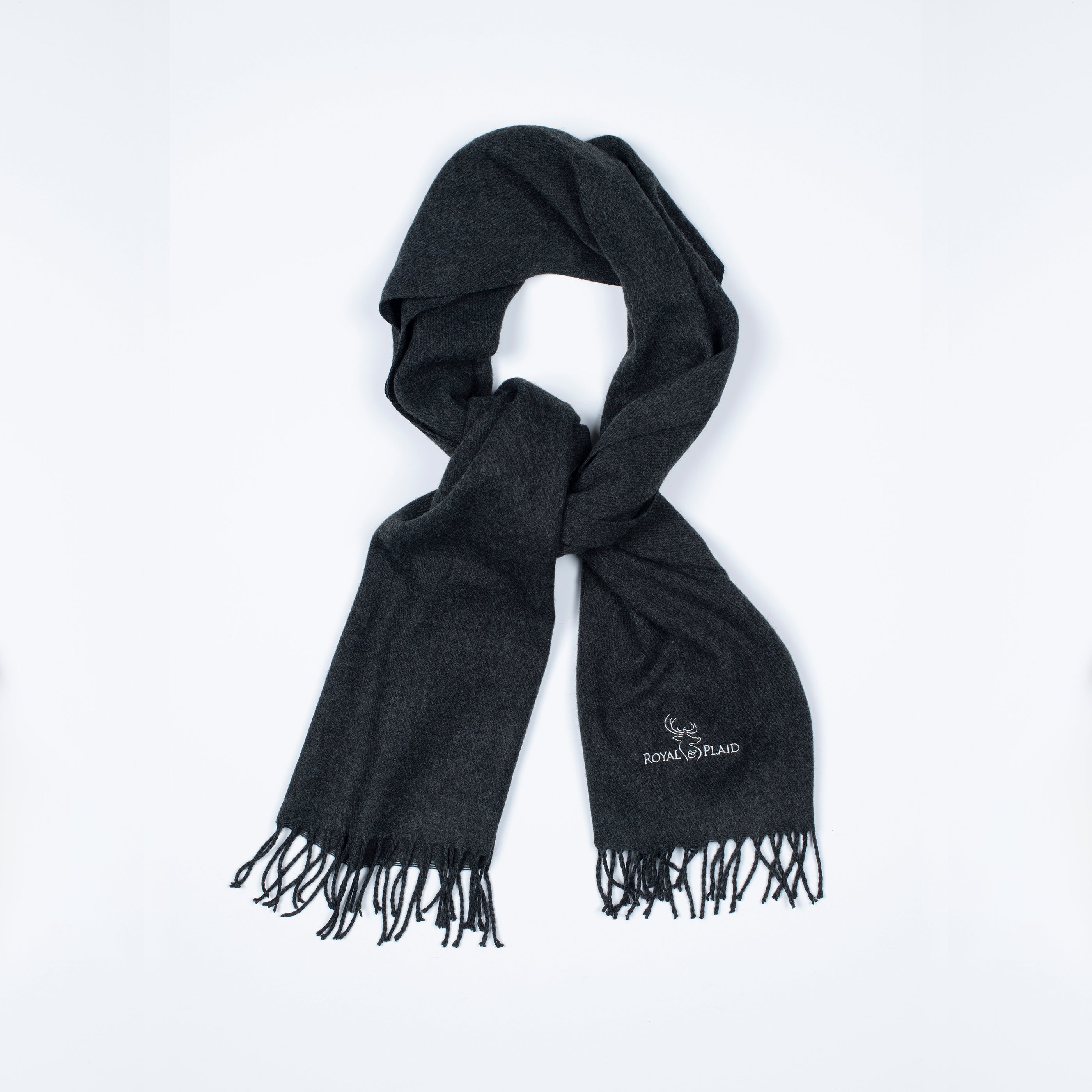 Royal & Plaid Scarf - Charcoal