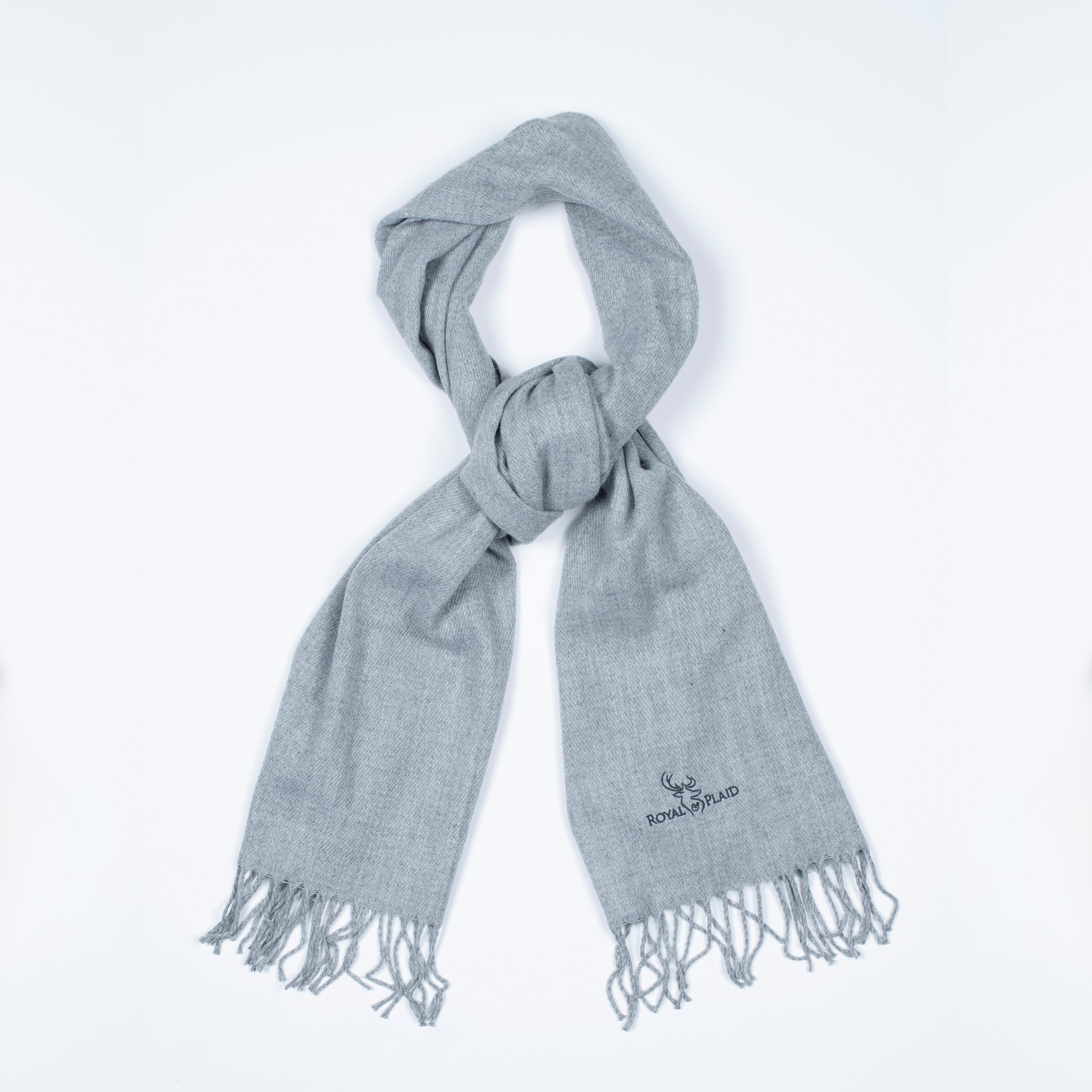 Royal & Plaid Scarf - Grey